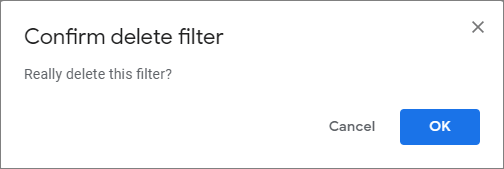 delete Filter to restore deleted email