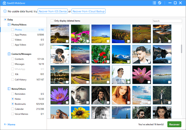 recover from itunes preview photos