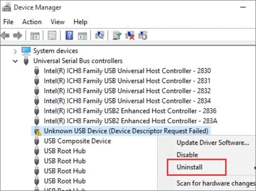 uninstall dan instal ulang driver perangkat untuk memperbaiki perangkat tidak siap
