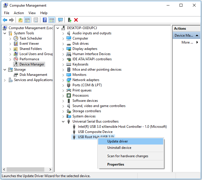 update usb port driver