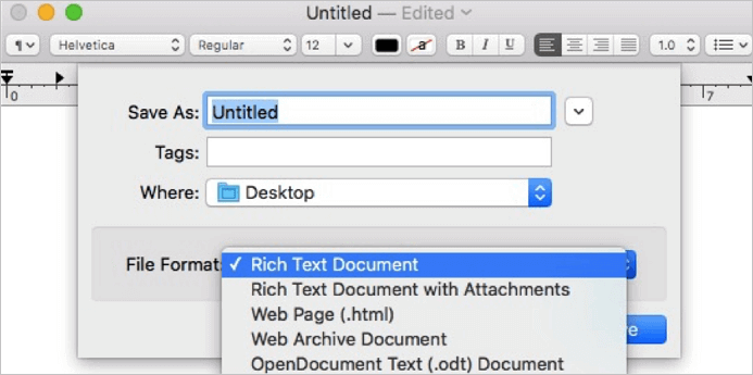 how do you save as in word on a mac